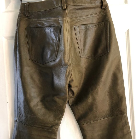 The GAP Green Leather Jeans, Bootcut Size 6 - Picture 3 of 5